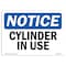 Signmission OSHA Notice, 5" Height, Cylinder In Use Sign, 7" X 5", Landscape OS-NS-D-57-L-10886 - alternate 1
